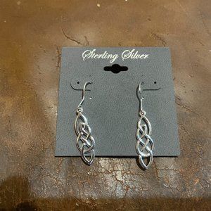 Women's Sterling Silver Dangling Earrings - Celtic Design